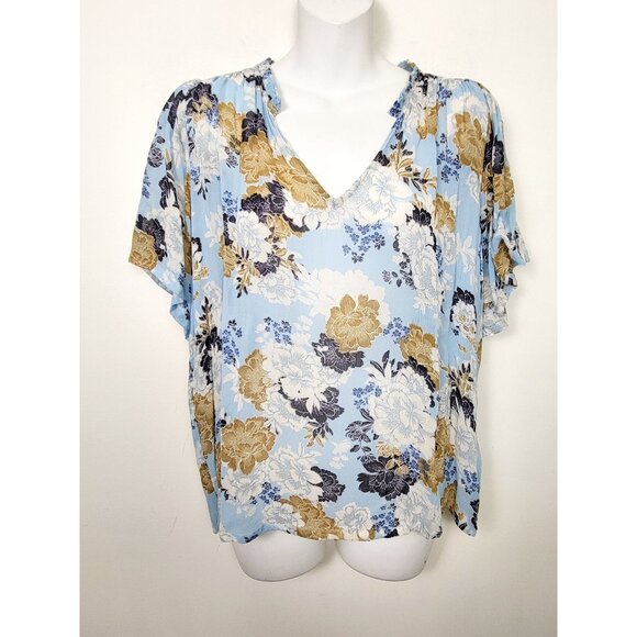 Part Two Copenhagen blue floral print "Celeste" blouse. Size 38 (Large) - Picture 1 of 3